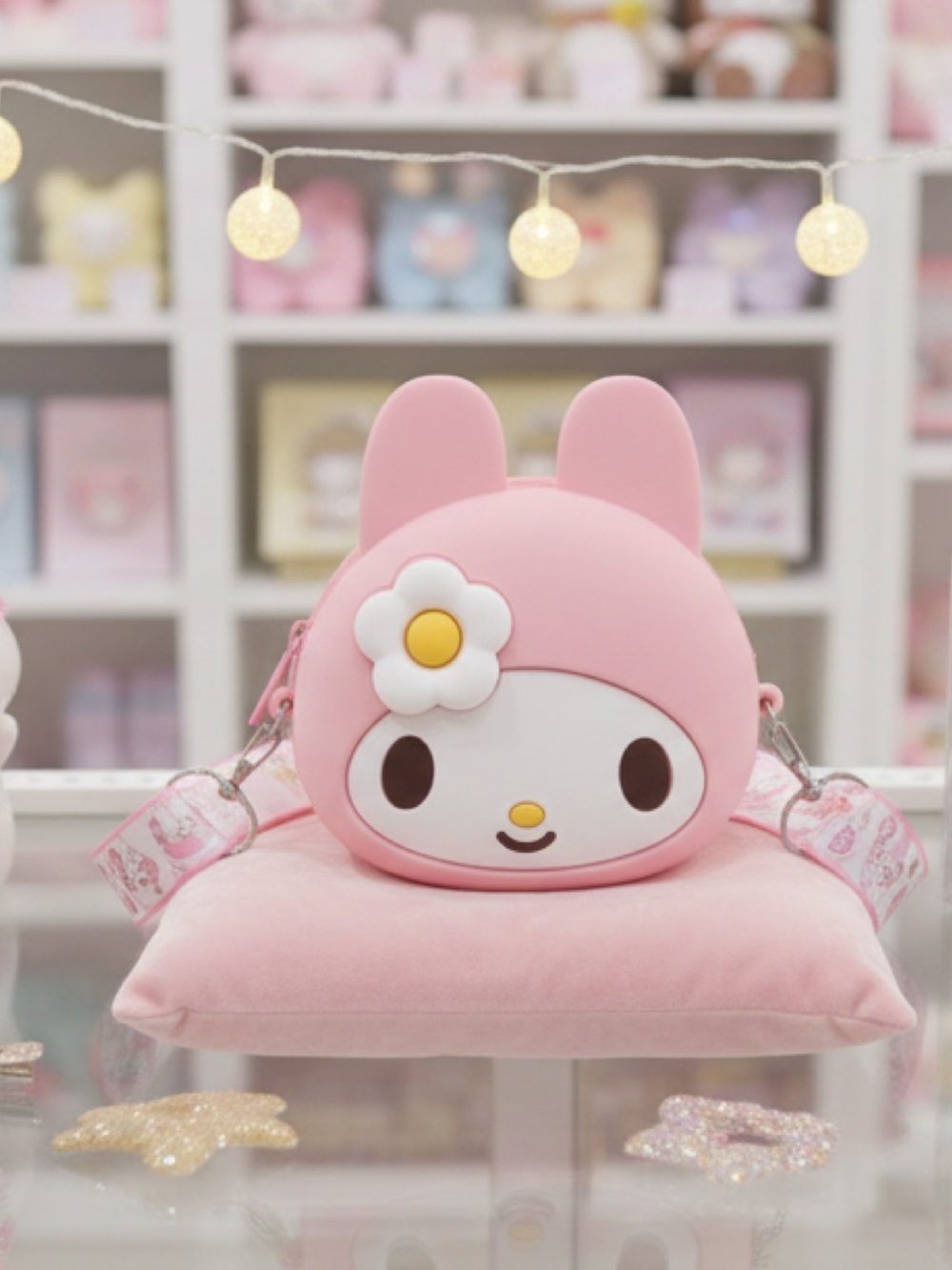 My Melody Mini Crossbody Coin Purse Bag Adjustable Strap NWT
